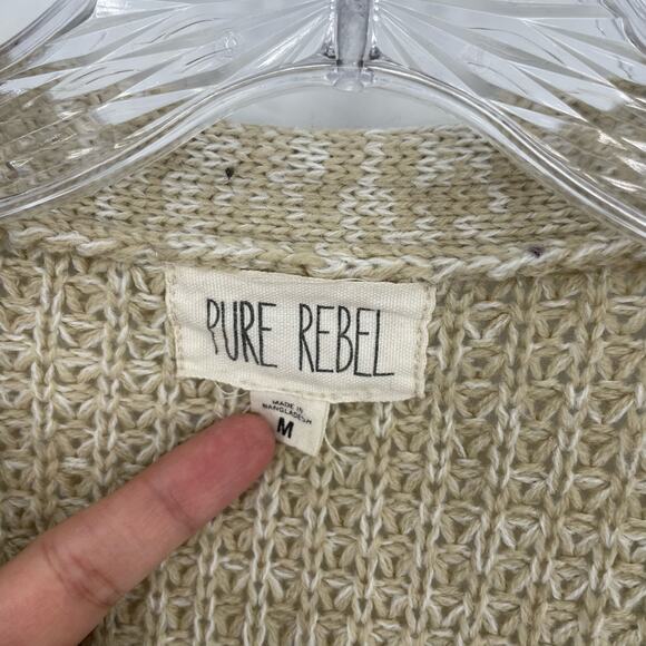 Pure Rebel Open Front Long Knit Cardigan Size Medium - Picture 5 of 6